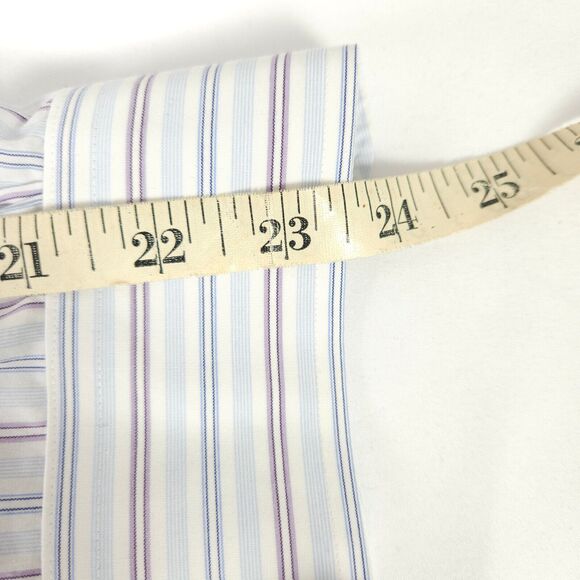 Brooks Brothers Mens Sz 17.5 33 Blue American Supima Cotton Slim Fit Dress Shirt - Picture 5 of 6